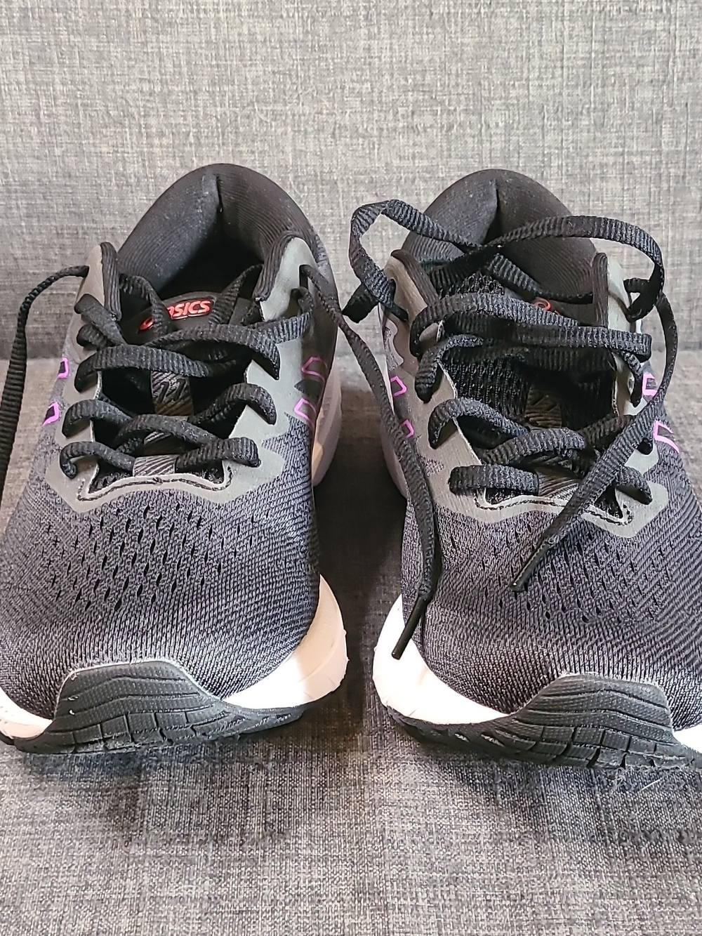 ASICS Women's Gray Running Shoes with Purple Accents - Picture 3 of 14